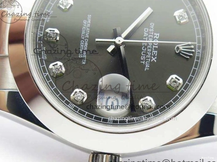 MiroTime 0515 Premium DateJust 41mm 126300 SS Noob 1:1 Best Edition Gray Dial Diam Markers On SS Bracelet A 3594